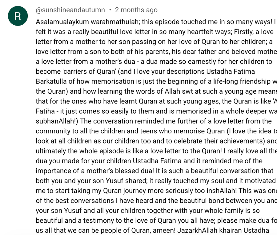 Long comment: this episode was a love letter to the Quran